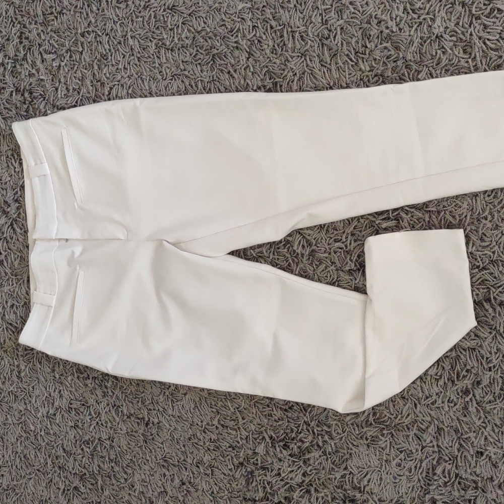 Rachel Roy spring white pants stretch 12 women's Functioning pockets Ankle Chic
